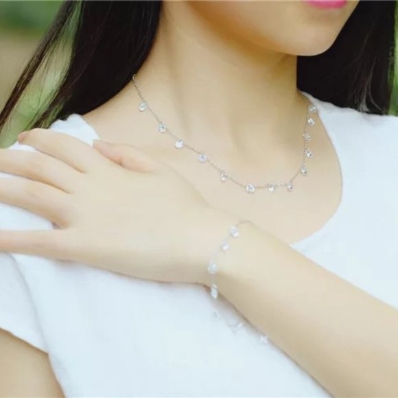 3.5ct. t.w. Round Diamonds 14k Gold Sterling Silver Bracelet - Picture 3 of 7